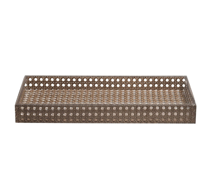Reed Tray in Brown, 14.5"L x 7.5"W Kim Seybert Brown 14.5"L x 7.5"W x 1.5"H at FIG LINENS AND HOME 1
