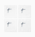 Regalo Cocktail Napkins by Sferra Linens in White/Blue at Fig Linens and Home - 1