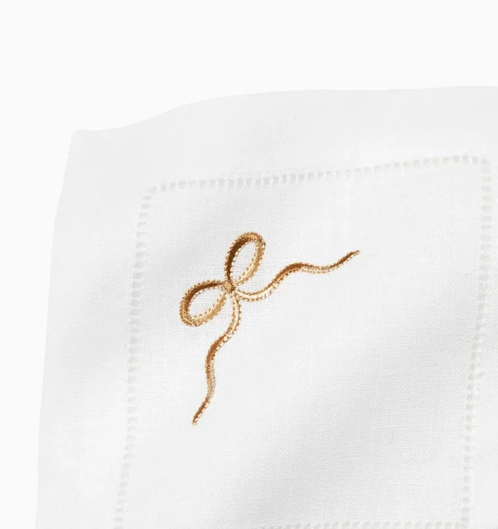 Regalo Cocktail Napkins by Sferra Linens in White/Beige at Fig Linens and Home - 3