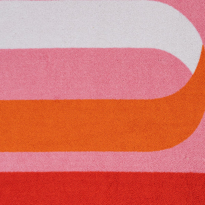 Swatch of Matouk Ribbon Beach Towel in Flamingo Pink at Fig Linens and Home