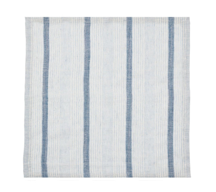 Ribbon Stripe Cloth Napkins in Ivory & Blue Set of 4 | Kim Seybert at Fig Linens and Home 3