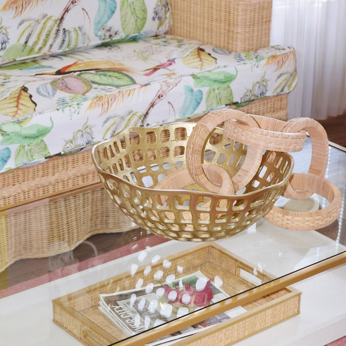 Ringlo Rattan Decorative Links by Worlds Away at Fig Linens and Home | Chain Decor 2