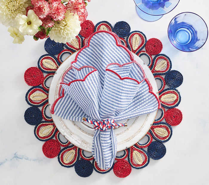 Rope Knot Napkin Ring in Red, White, Blue by Kim Seybert at Fig Linens and Home - View 3