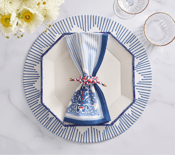 Rope Knot Napkin Ring in Red, White, Blue by Kim Seybert at Fig Linens and Home - View 4