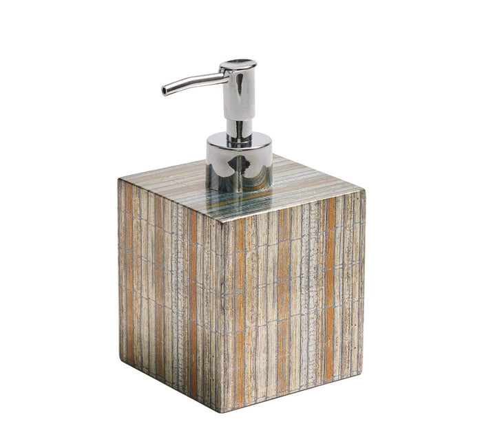 Russet Gold/Silver Soap Dispenser | Kim Seybert at Fig Linens and Home