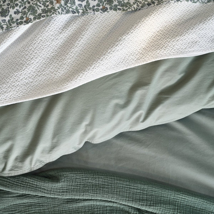 Coyuchi Sage Organic Crinkled Percale Duvet at Fig Linens and Home - Lifestyle 3
