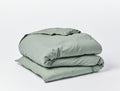 Duvet Cover - Coyuchi Sage Organic Crinkled Percale Duvet at Fig Linens and Home