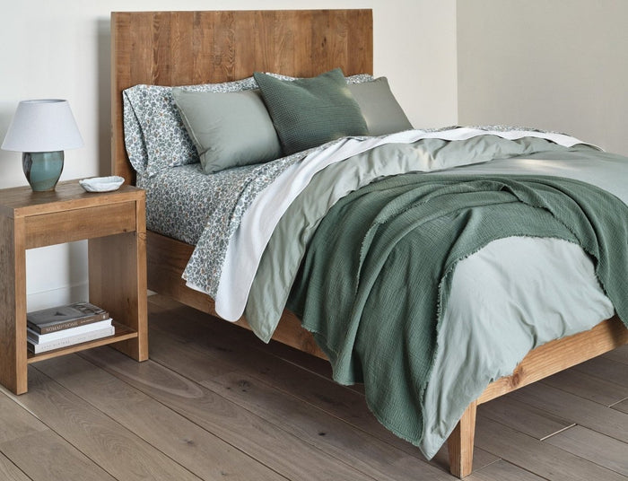 Coyuchi Sage Organic Crinkled Percale Duvet at Fig Linens and Home - Lifestyle 5