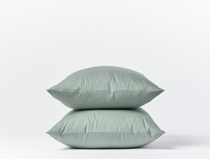 Pillowcases - Sage Organic Crinkled Percale Sheets by Coyuchi at Fig Linens and Home - View 2