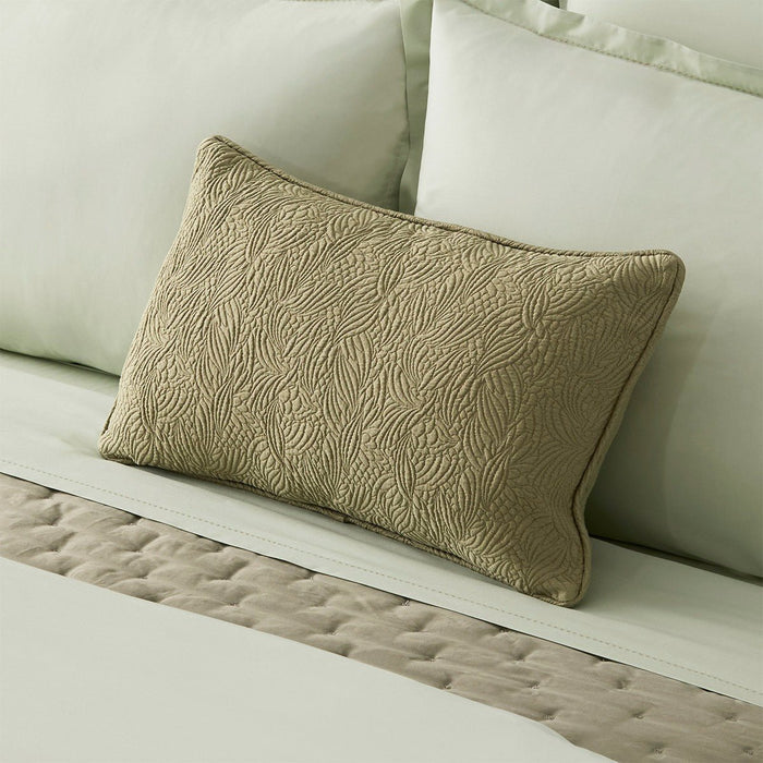 Santoli Kaki Decorative Pillow by Yves Delorme Decorative Pillow 13 x 22 Kaki at FIG LINENS AND HOME 1