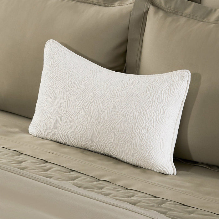 Santoli Nacre Decorative Pillow by Yves Delorme Decorative Pillow 13 x 22 Nacre at FIG LINENS AND HOME 1