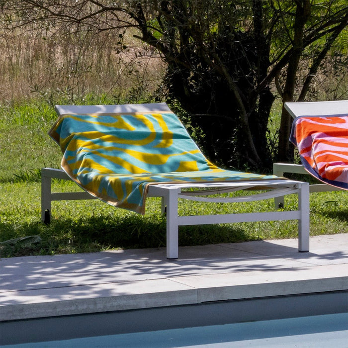 Solaire Jacquard Beach Towel by Yves Delorme at Fig Linens and Home - Lifestyle 1