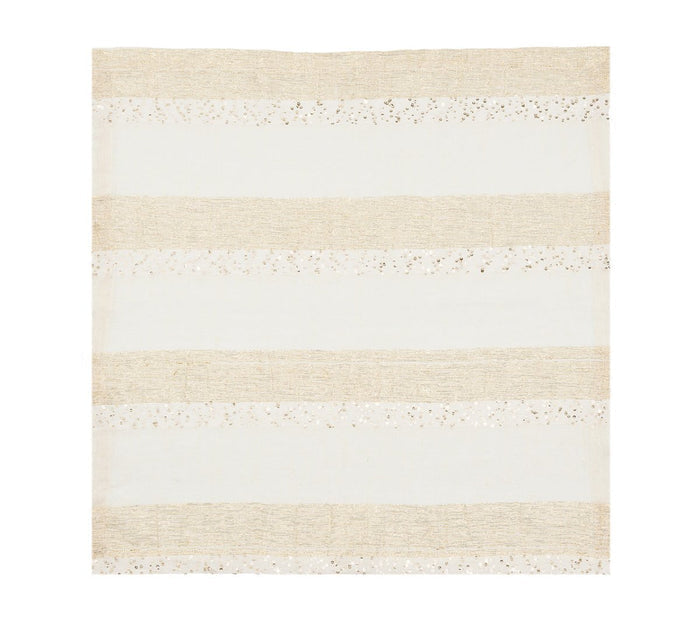 Spectra Napkin in White & Gold, Set of 4 by Kim Seybert WHITE/GOLD 21" L x 21" W x .1" H at FIG LINENS AND HOME 7