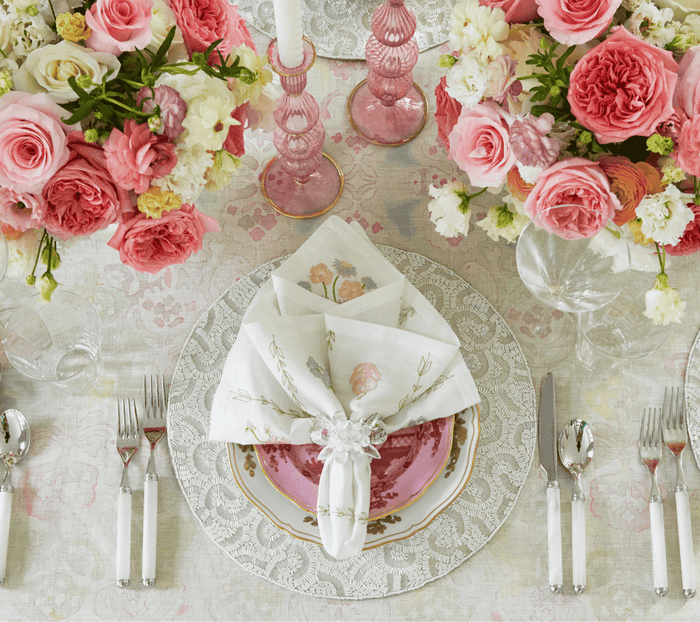 Spectra Napkin Ring in Clear & White, Set of 4 in a Gift Box at Fig Linens and Home - View 3