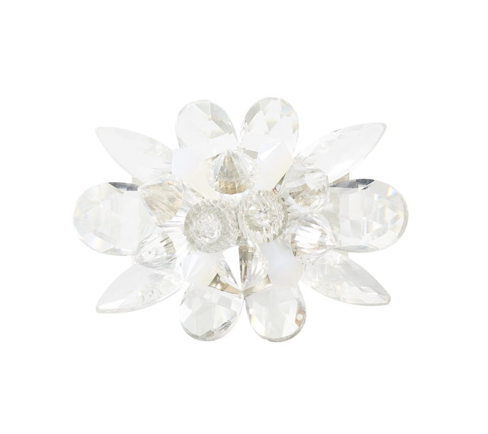 Kim Seybert Spectra Napkin Rings in Clear & White at Fig Linens and Home