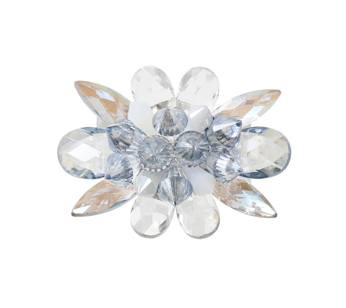 Spectra Napkin Ring in Glacier Blue, Set of 4 in a Gift Box GLACIER BLUE 2.8" L x 2.2" W x 2.4" H at FIG LINENS AND HOME 5