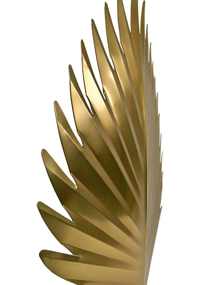 Sprig Large Antique Brass Leaf Sculpture by Worlds Away 23.2" H x 5.9" W  x 15.4" D Antique Brass and White at FIG LINENS AND HOME 5