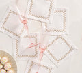 Starry Night Cocktail Napkin in White & Gold, Set of 6 in a Gift Box Kim Seybert at Fig Linens and Home - 35