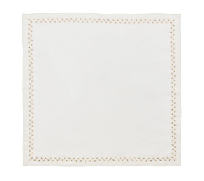 Starry Night Napkin in White & Gold, Set of 4 Kim Seybert at Fig Linens and Home - 16