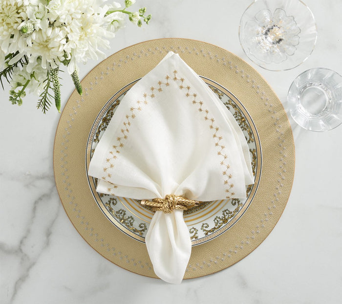 Starry Night Placemat in Gold, Set of 4 Kim Seybert at Fig Linens and Home - 19
