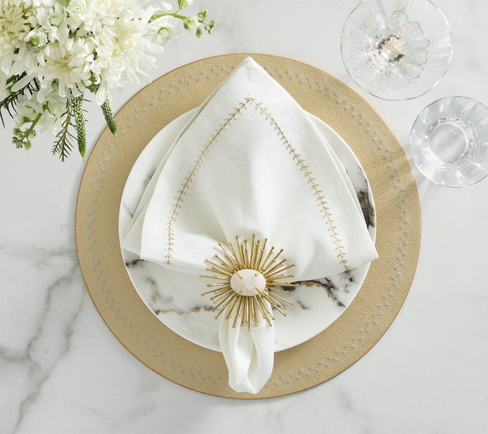 Starry Night Placemat in Gold, Set of 4 Kim Seybert at Fig Linens and Home - 20
