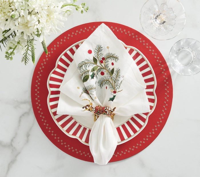Starry Night Placemat in Red, Set of 4 Kim Seybert at Fig Linens and Home - 32