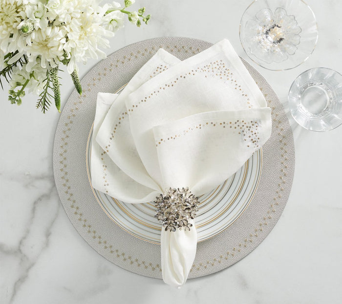 Starry Night Placemat in Silver, Set of 4 Kim Seybert at Fig Linens and Home - 3