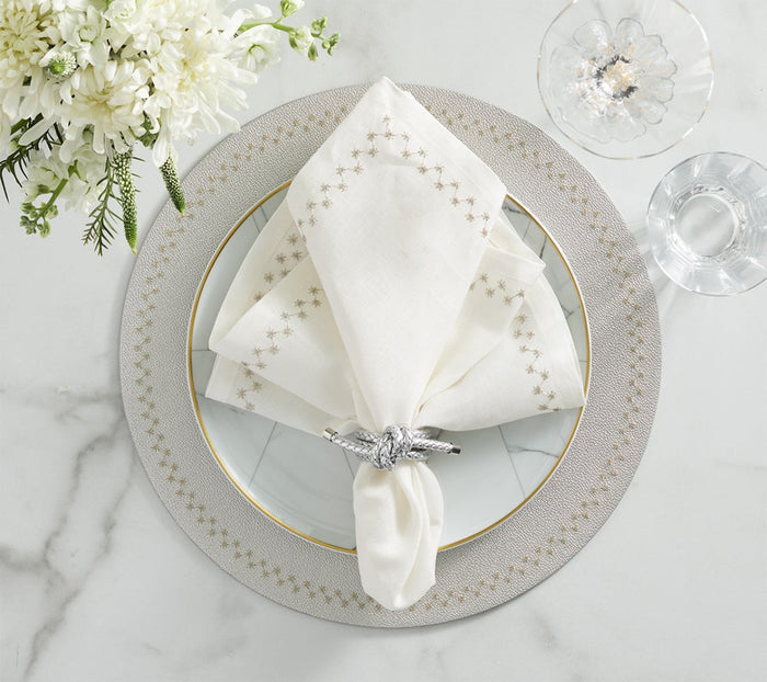 Starry Night Placemat in Silver, Set of 4 Kim Seybert at Fig Linens and Home - 4