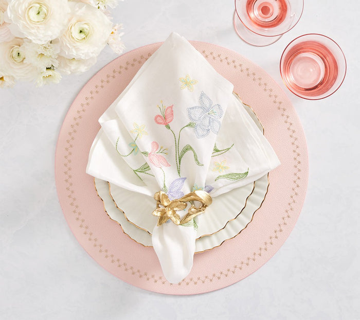 Starry Night Placemats in Blush Pink by Kim Seybert at Fig Linens and Home - Lifestyle 3