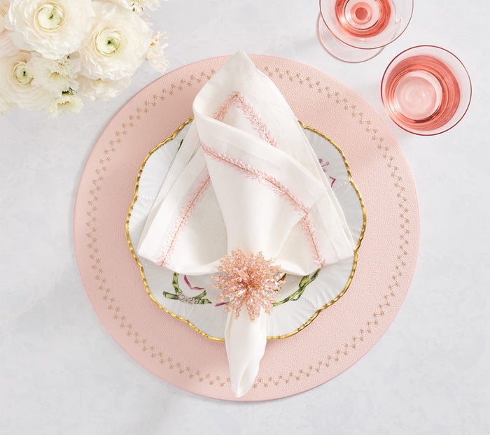 Starry Night Placemats in Blush Pink by Kim Seybert at Fig Linens and Home - Lifestyle 4
