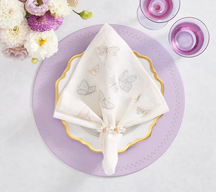 Starry Night Placemats in Lilac by Kim Seybert at Fig Linens and Home - Lifestyle 2