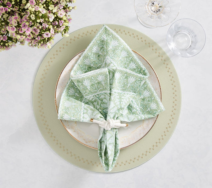 Starry Night Placemats in Mint by Kim Seybert at Fig Linens and Home - LIfestyle 1