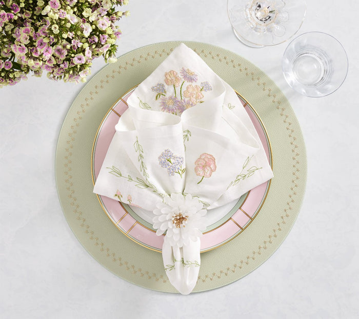 Starry Night Placemats in Mint by Kim Seybert at Fig Linens and Home - LIfestyle 2