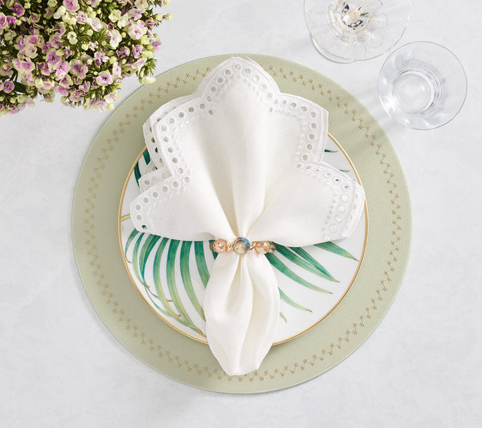 Starry Night Placemats in Mint by Kim Seybert at Fig Linens and Home - LIfestyle 3