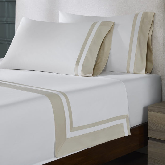 White/Sand / Queen Flat Sheet