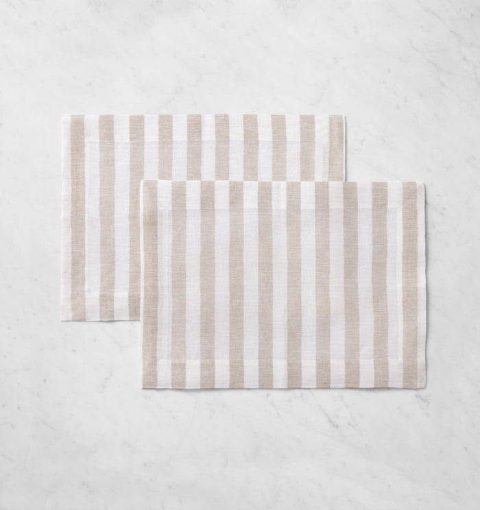 Stramare Placemats, Set of 4 by Sferra Linens PLACEMAT 14X20 - Set of 4 WHITE/NATURAL at FIG LINENS AND HOME 3