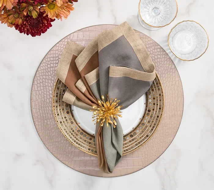 Sunflare Gold Napkin Ring Detail 2 | Kim Seybert at Fig Linens and Home
