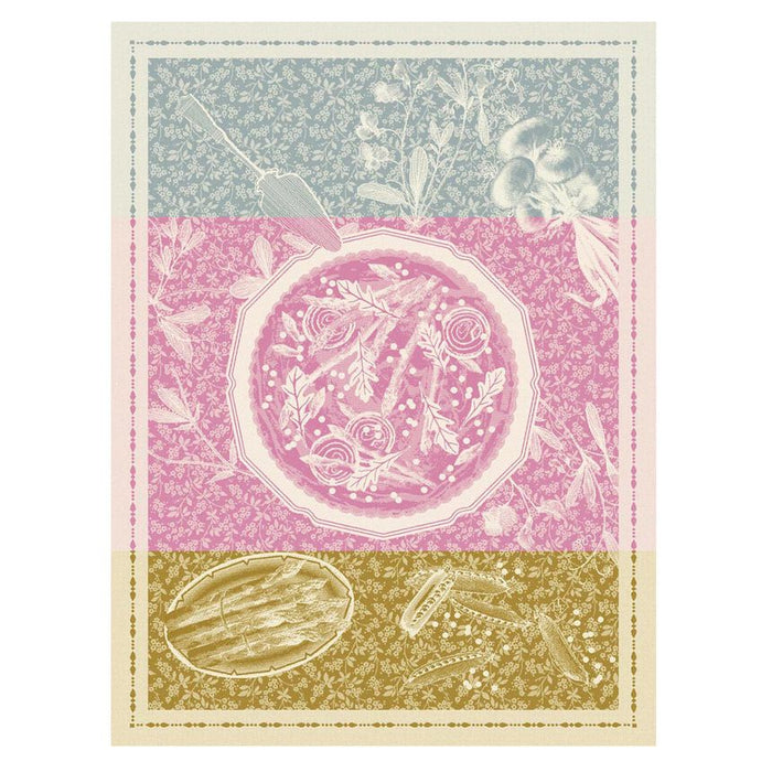 Tarte Printanière Pink Tea Towels by Le Jacquard Francais - View 1 at Fig Linens and Home