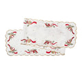 Tinsel Bow White/Red/Gold Table Runner | Kim Seybert at Fig Linens and Home
