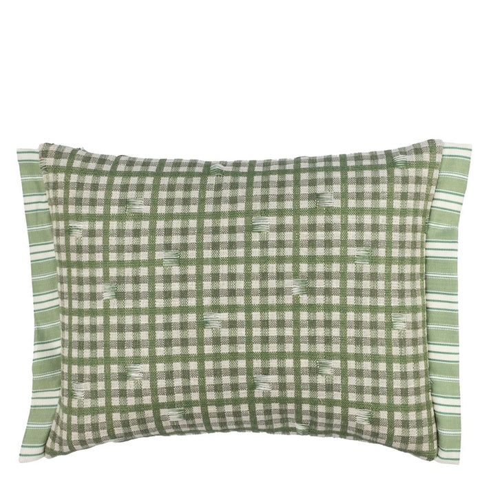 Toile Vichy Emerald Decorative Pillow - Designers Guild at Fig Linens and Home 63