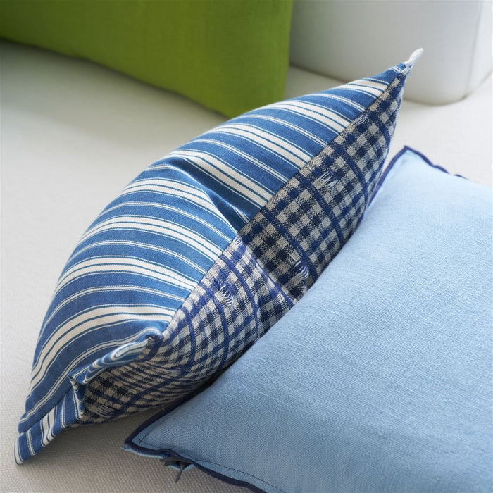 Toile Vichy Indigo Decorative Pillow - Designers Guild at Fig Linens and Home 72