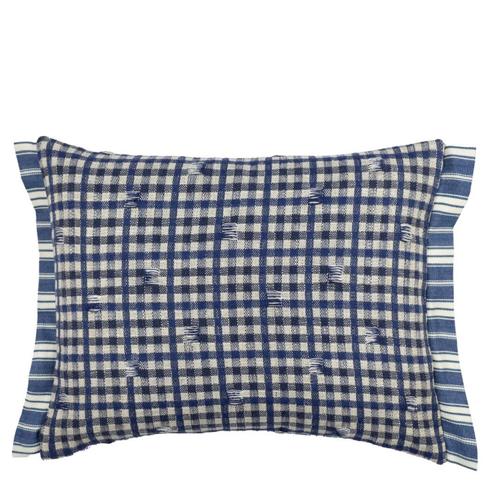 Toile Vichy Indigo Decorative Pillow - Designers Guild at Fig Linens and Home 73
