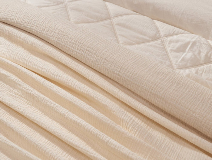 Coyuchi Topanga Undyed Organic Matelasse Coverlet Swatch at Fig Linens and Home