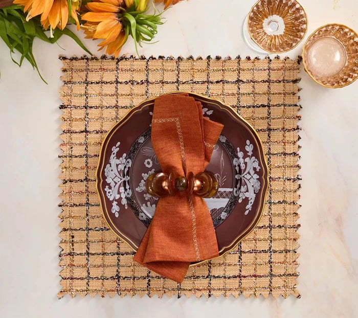 Tortoise Calypso Brown Napkin Ring Detail 2 | Kim Seybert at Fig Linens and Home