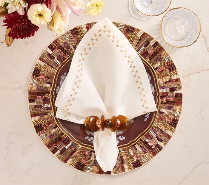 Tortoise Calypso Brown Napkin Ring Detail 3 | Kim Seybert at Fig Linens and Home