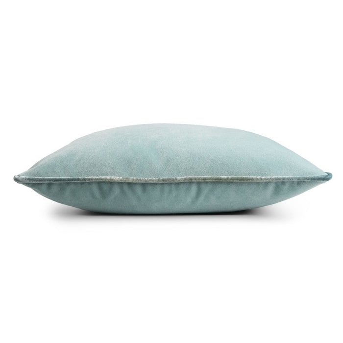 Tranquility Velvet Performance Pillows Basil Kevin O'Brien 20x20 Piping Detail