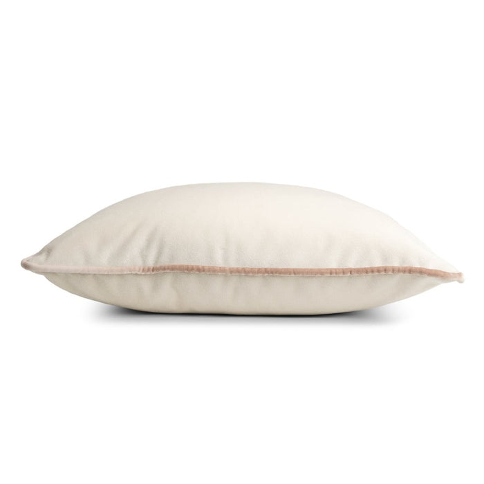 Tranquility Velvet Performance Pillows Latte Kevin O'Brien 20x20 Piping Detail