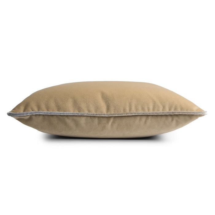 Tranquility Velvet Performance Pillows Nickel Kevin O'Brien 14x20 Piping Detail