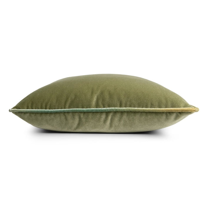 Tranquility Velvet Performance Pillows Scallion Kevin O'Brien 20x20 Piping Detail