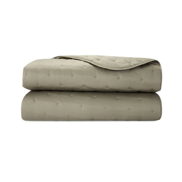 Yves Delorme TRIOMPHE Kaki Quilted Coverlet Queen
